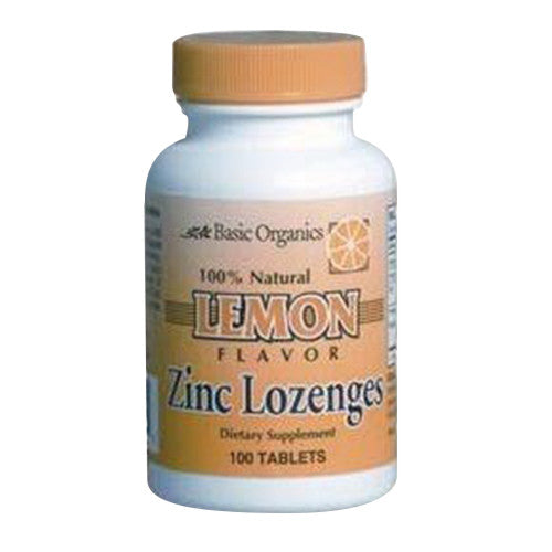 Basic Organics Zinc Lozenges With Lemon Flavor Tablets, 100 Ea
